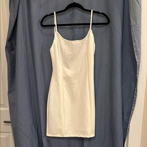 Low Back White Slip Dress